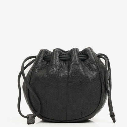 Miu Miu Kordelzug Schwarzes Nero Leder Portemonnaie Portafoglio