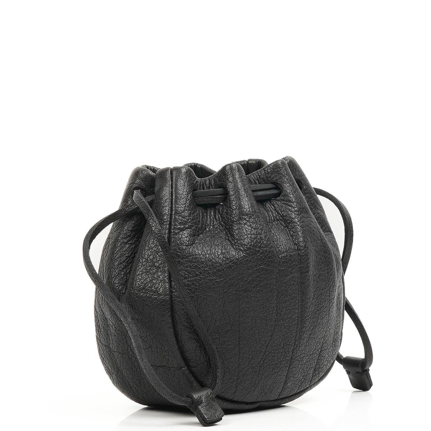Miu Miu Kordelzug Schwarzes Nero Leder Portemonnaie Portafoglio