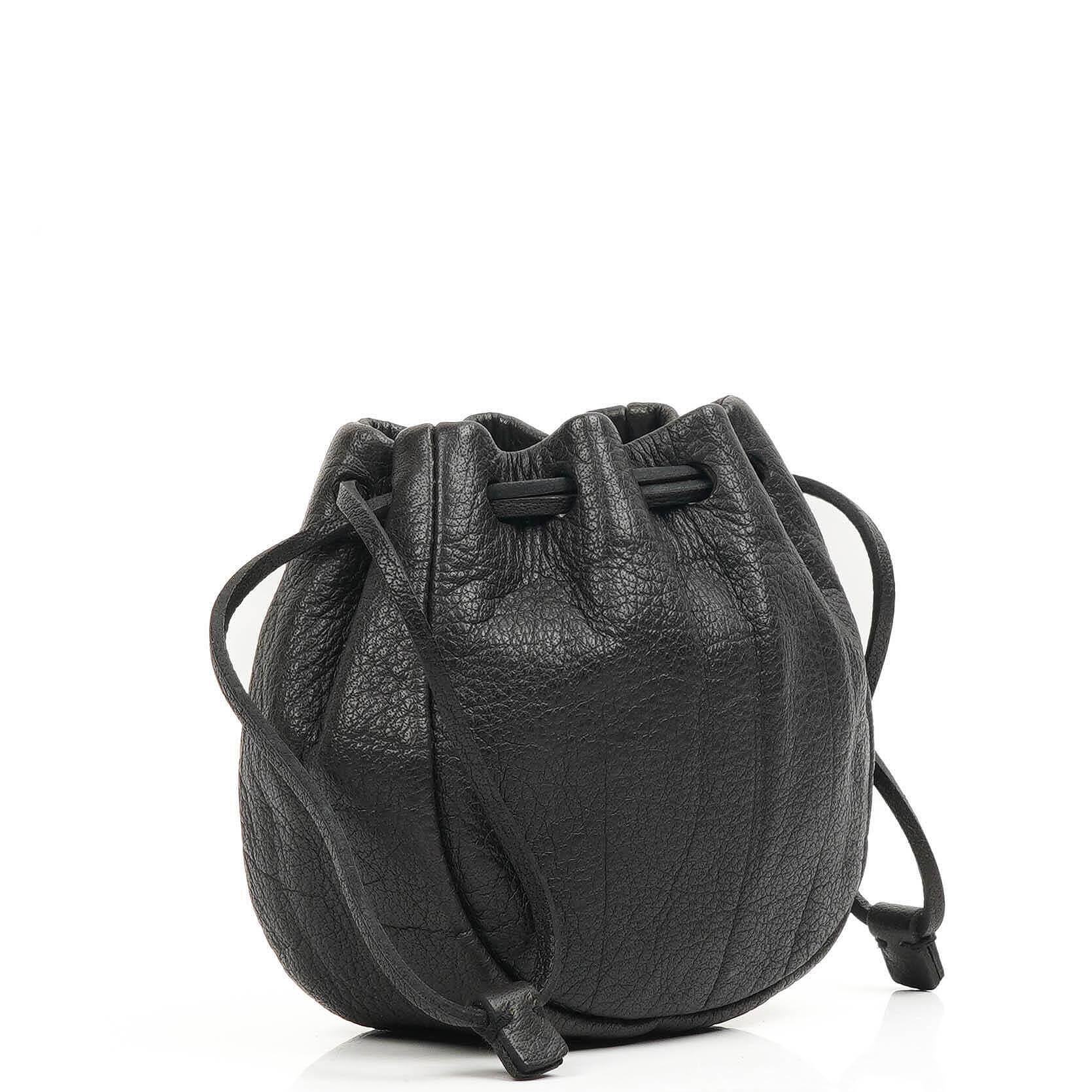 Miu Miu Kordelzug Schwarzes Nero Leder Portemonnaie Portafoglio
