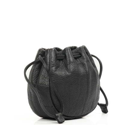 Miu Miu Kordelzug Schwarzes Nero Leder Portemonnaie Portafoglio