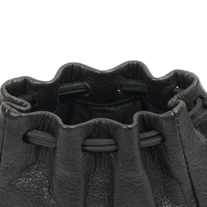 Miu Miu Kordelzug Schwarzes Nero Leder Portemonnaie Portafoglio