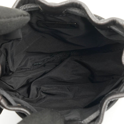 Miu Miu Kordelzug Schwarzes Nero Leder Portemonnaie Portafoglio