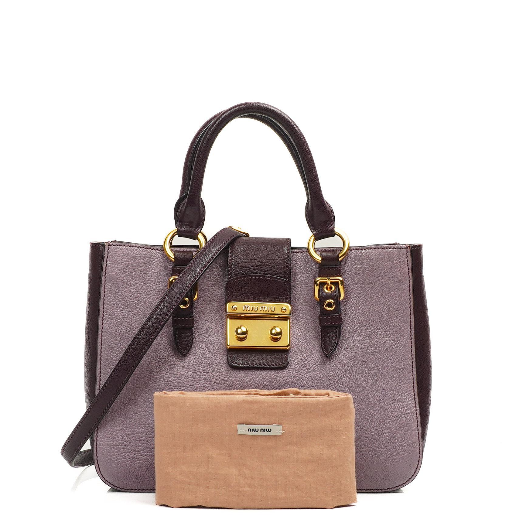 Miu Miu Madras Ziegenleder Glycine Viola Bicolore Tasche