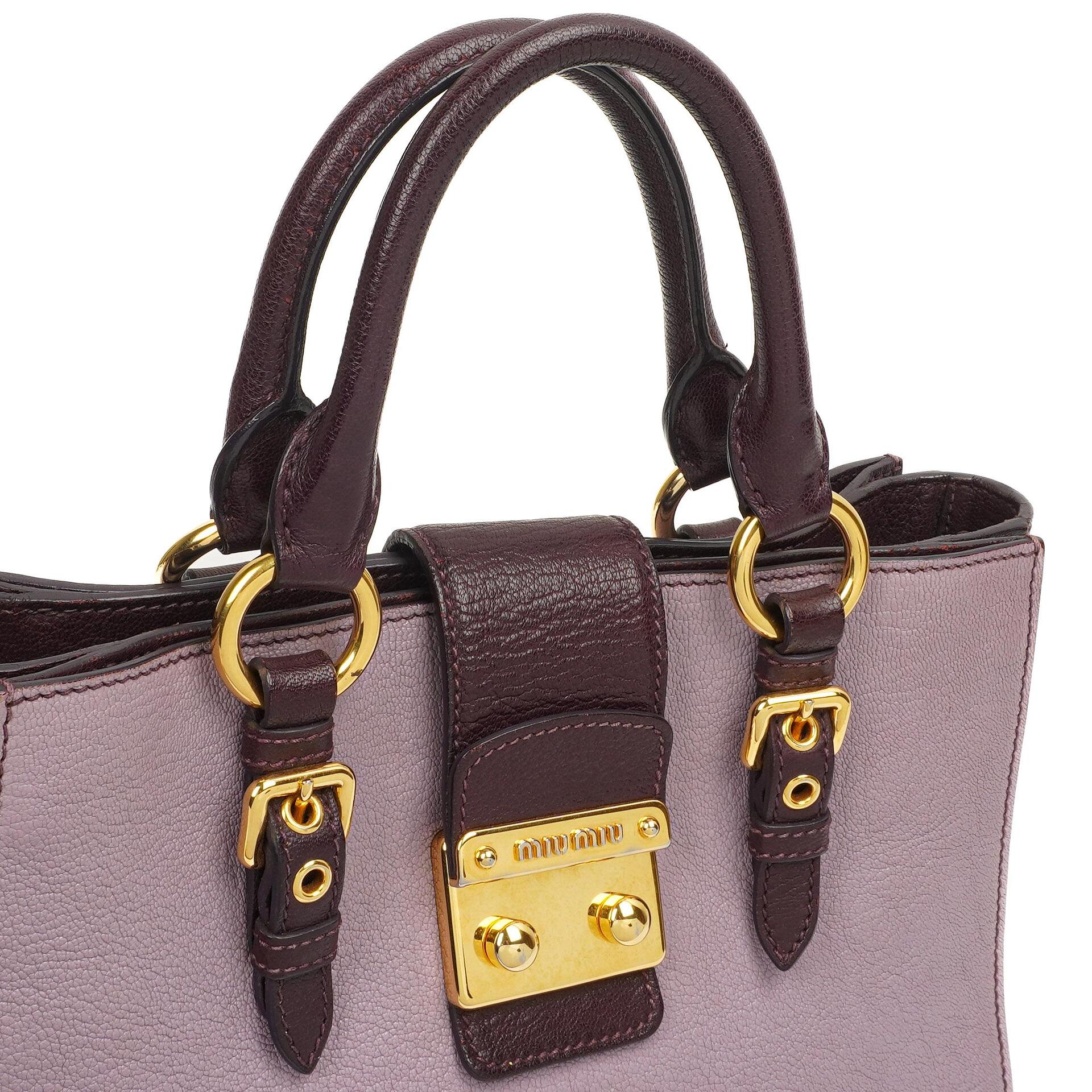Miu Miu Madras Ziegenleder Glycine Viola Bicolore Tasche