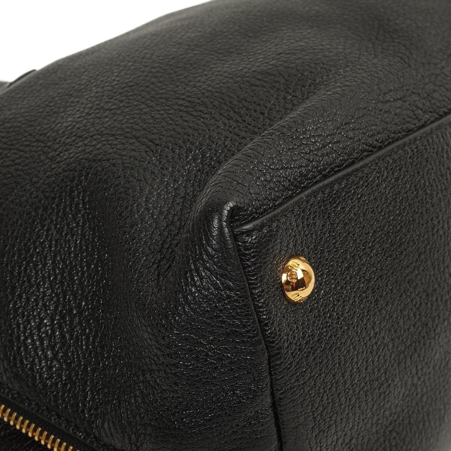 Miu Miu Madras Ziegenleder Reißverschluss Schwarz Nero Umhängetasche