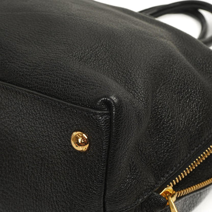Miu Miu Madras Ziegenleder Reißverschluss Schwarz Nero Umhängetasche