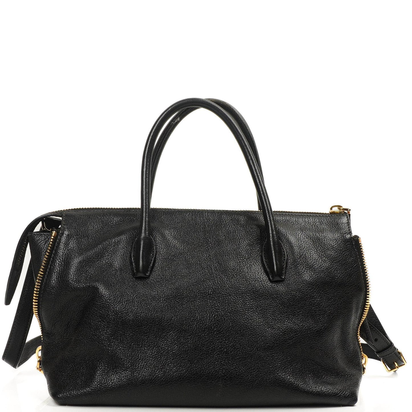 Miu Miu Madras Ziegenleder Convertible Tote Bag Nero Schwarz mit Reißverschluss