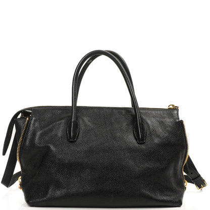 Miu Miu Madras Ziegenleder Convertible Tote Bag Nero Schwarz mit Reißverschluss