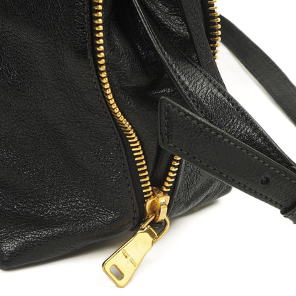 Miu Miu Madras Ziegenleder Convertible Tote Bag Nero Schwarz mit Reißverschluss