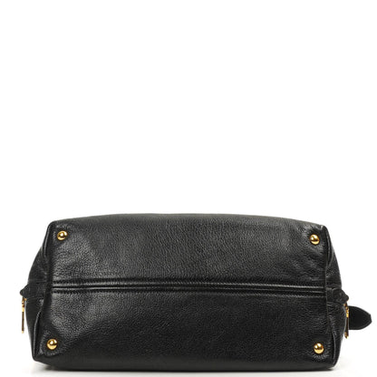 Miu Miu Madras Ziegenleder Convertible Tote Bag Nero Schwarz mit Reißverschluss