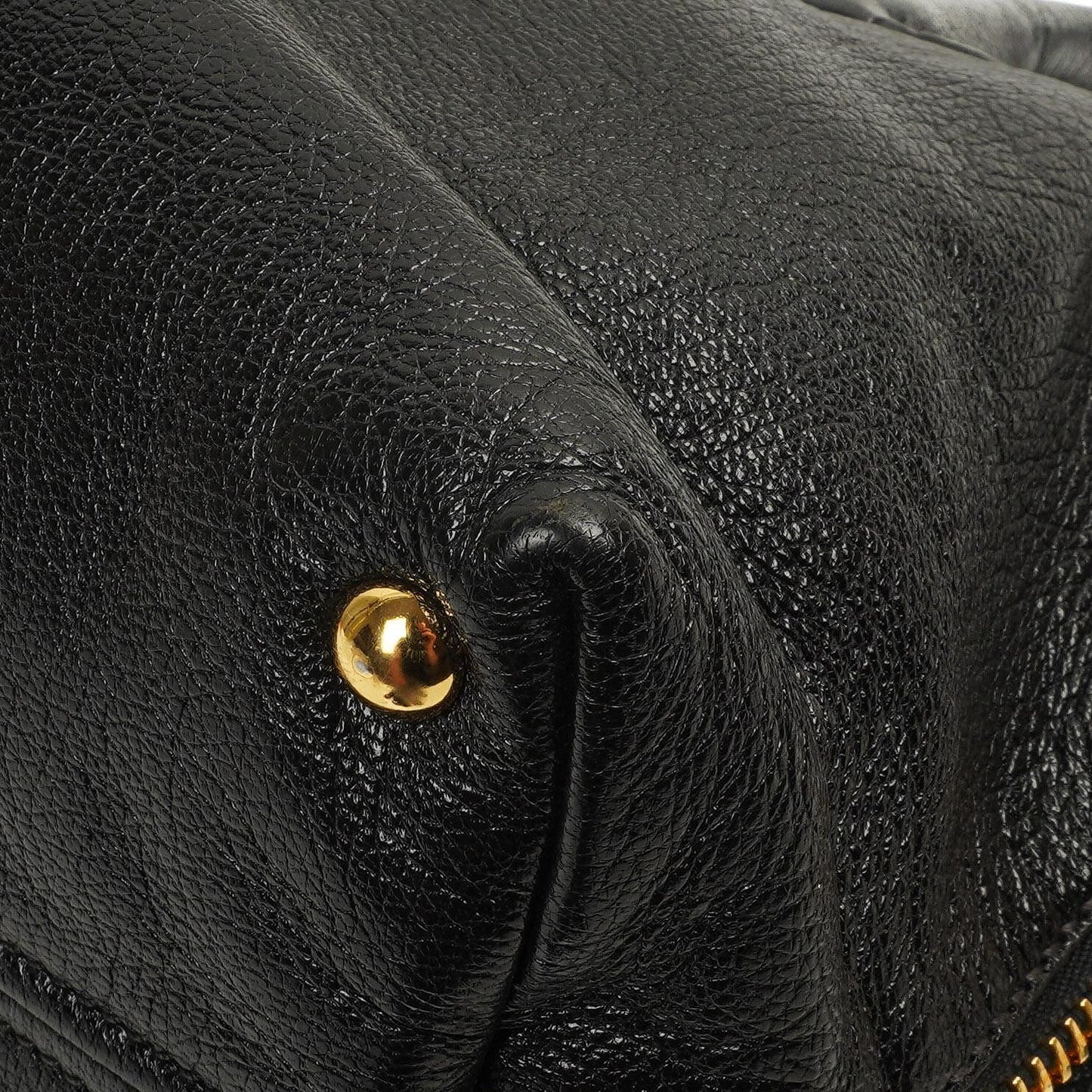 Miu Miu Madras Ziegenleder Convertible Tote Bag Nero Schwarz mit Reißverschluss