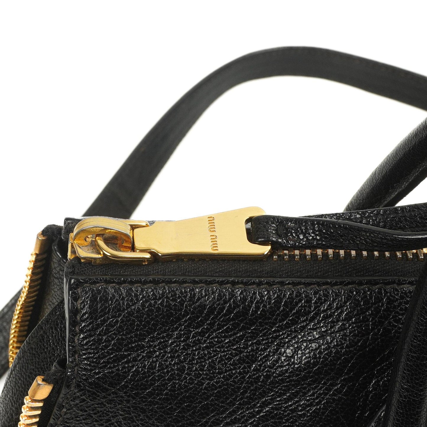 Miu Miu Madras Ziegenleder Convertible Tote Bag Nero Schwarz mit Reißverschluss