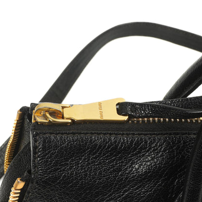Miu Miu Madras Ziegenleder Convertible Tote Bag Nero Schwarz mit Reißverschluss