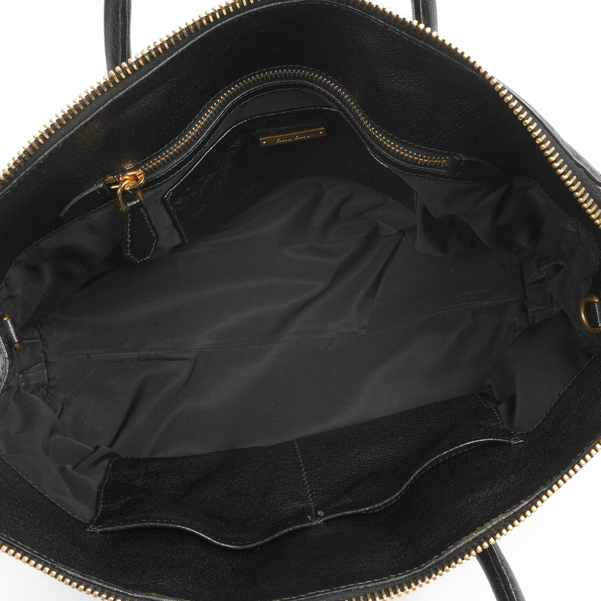 Miu Miu Madras Ziegenleder Convertible Tote Bag Nero Schwarz mit Reißverschluss
