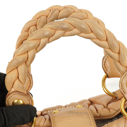 Miu Miu Matelasse Tote Tasche Beige Leder