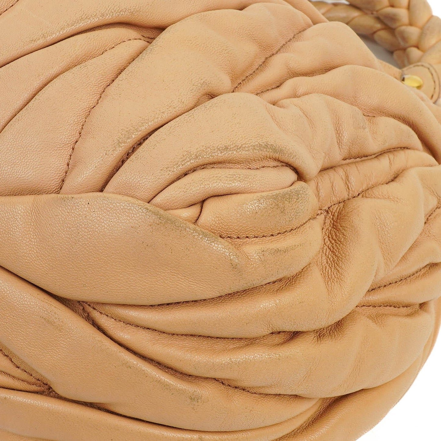 Miu Miu Matelasse Tote Tasche Beige Leder