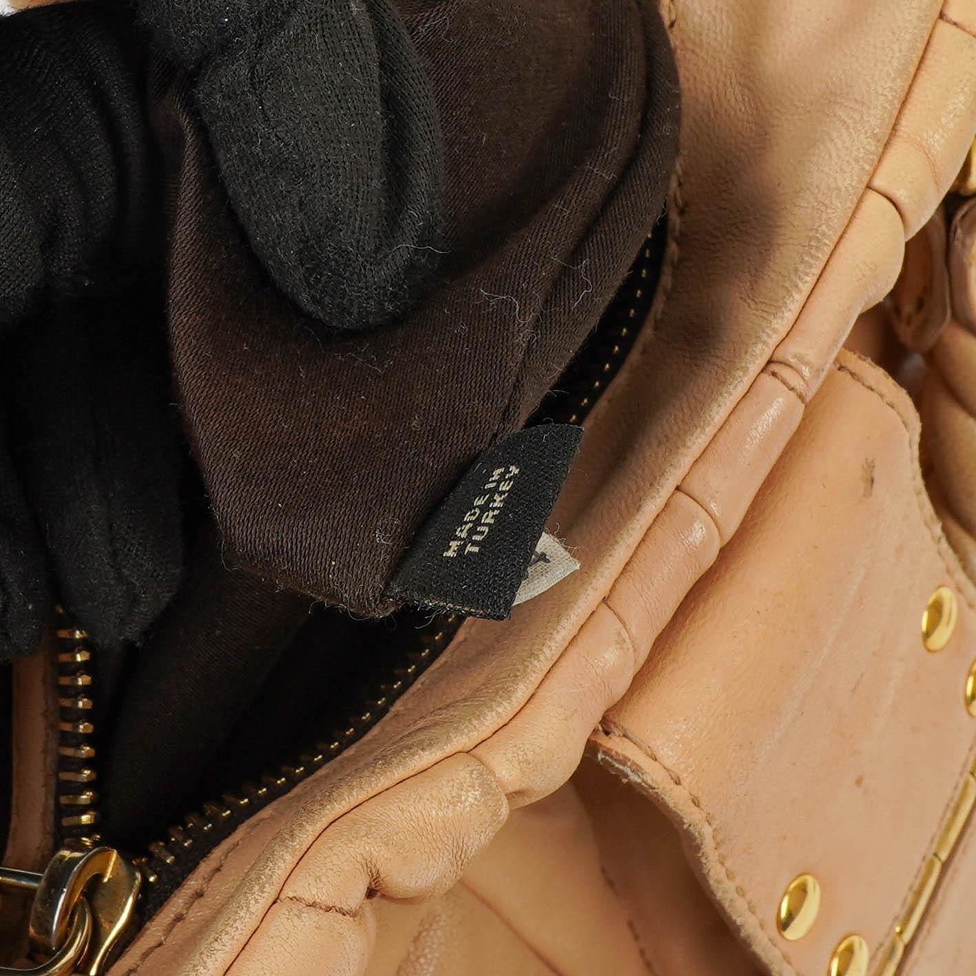 Miu Miu Matelasse Tote Tasche Beige Leder