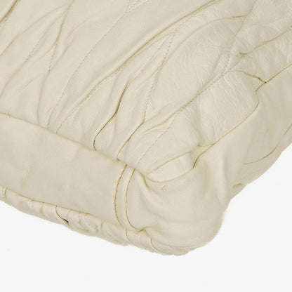 Miu Miu Matelassé Shopping Tote aus Bianco Leder