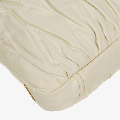 Miu Miu Matelassé Shopping Tote aus Bianco Leder