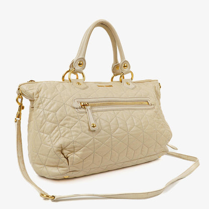 Miu Miu Matelassé Tote Tasche aus cremeweißem gestepptem Nappaleder