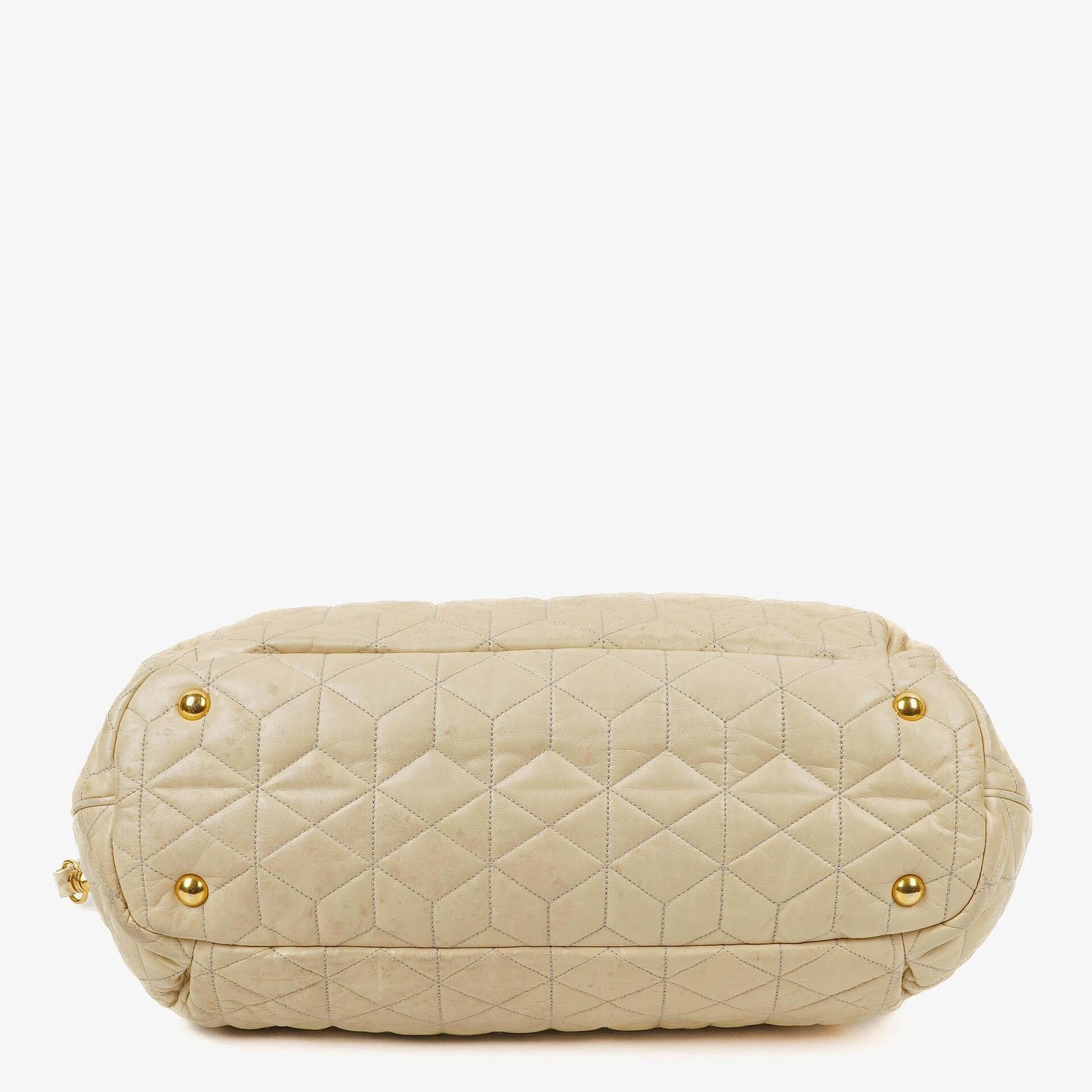 Miu Miu Matelassé Tote Tasche aus cremeweißem gestepptem Nappaleder