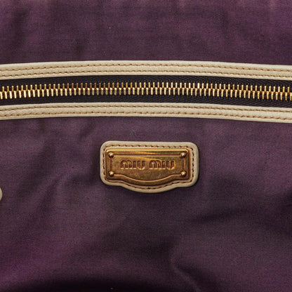 Miu Miu Matelassé Tote Tasche aus cremeweißem gestepptem Nappaleder