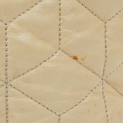Miu Miu Matelassé Tote Tasche aus cremeweißem gestepptem Nappaleder