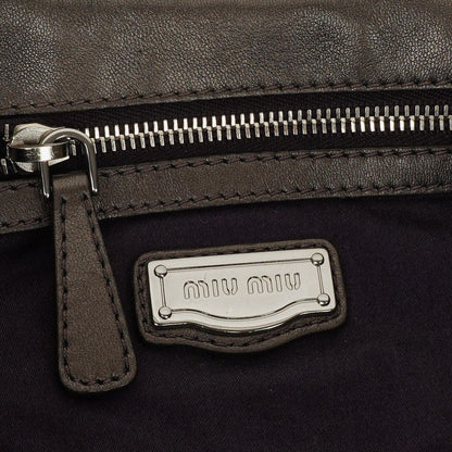 Miu Miu Matelassé Tote aus Grafit Mordoré Metallic Nappa-Leder
