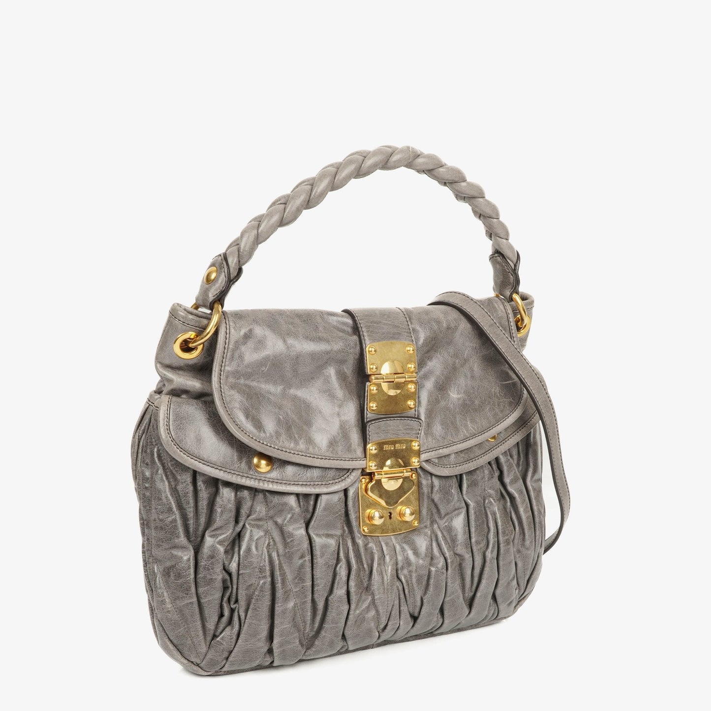Miu Miu Matelassé Coffer Hobo-Tasche aus Lux Leder