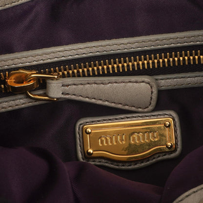 Miu Miu Matelasse Lux Napa Leder Grau Coffer Hobo Tasche