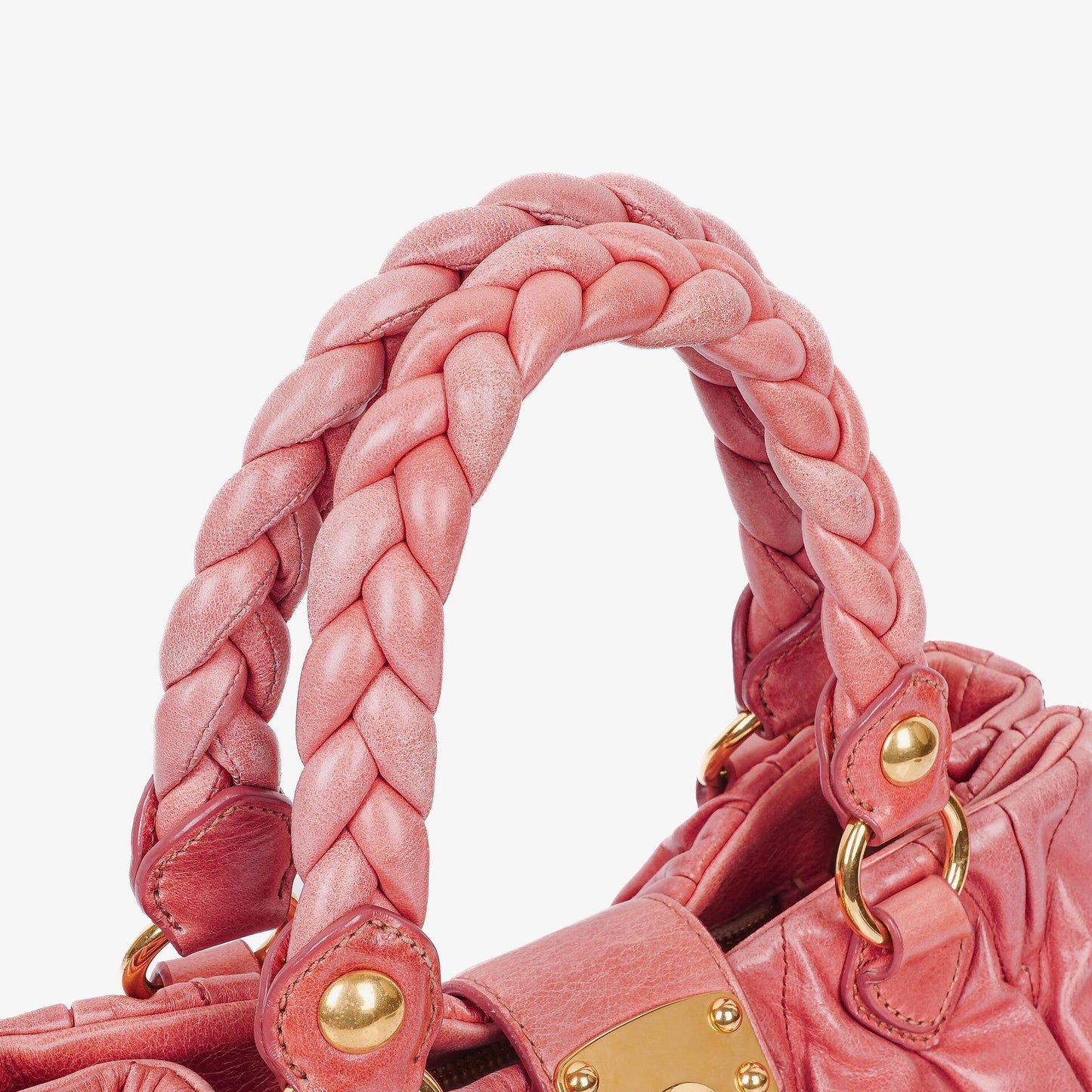 Miu Miu Matelassé Lux Tote Bag aus rosa Leder