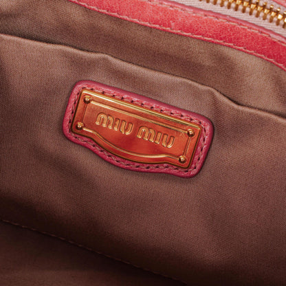 Miu Miu Matelassé Lux Tote Bag aus rosa Leder