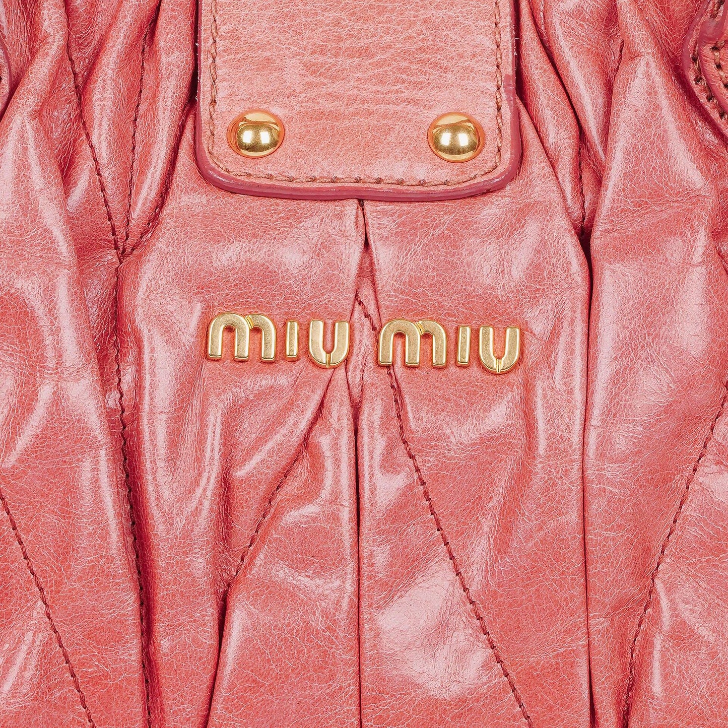 Miu Miu Matelassé Lux Tote Bag aus rosa Leder
