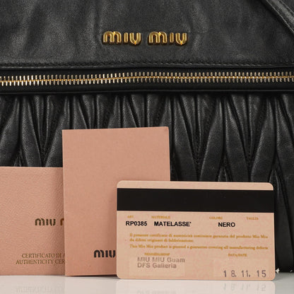Miu Miu Matelasse Napa Nero Crossbody Clutch Bag Schwarz