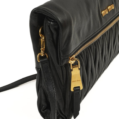 Miu Miu Matelasse Napa Nero Crossbody Clutch Bag Schwarz