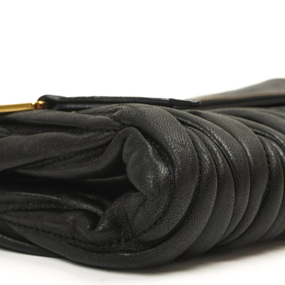 Miu Miu Matelasse Napa Nero Crossbody Clutch Bag Schwarz