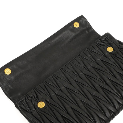 Miu Miu Matelasse Napa Nero Crossbody Clutch Bag Schwarz