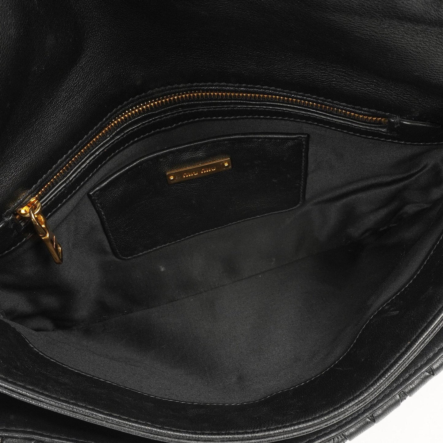 Miu Miu Matelasse Napa Nero Crossbody Clutch Bag Schwarz
