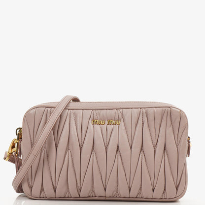 Miu Miu Matelasse Nappa Leder Crossbody Clutch Bag Mughetto
