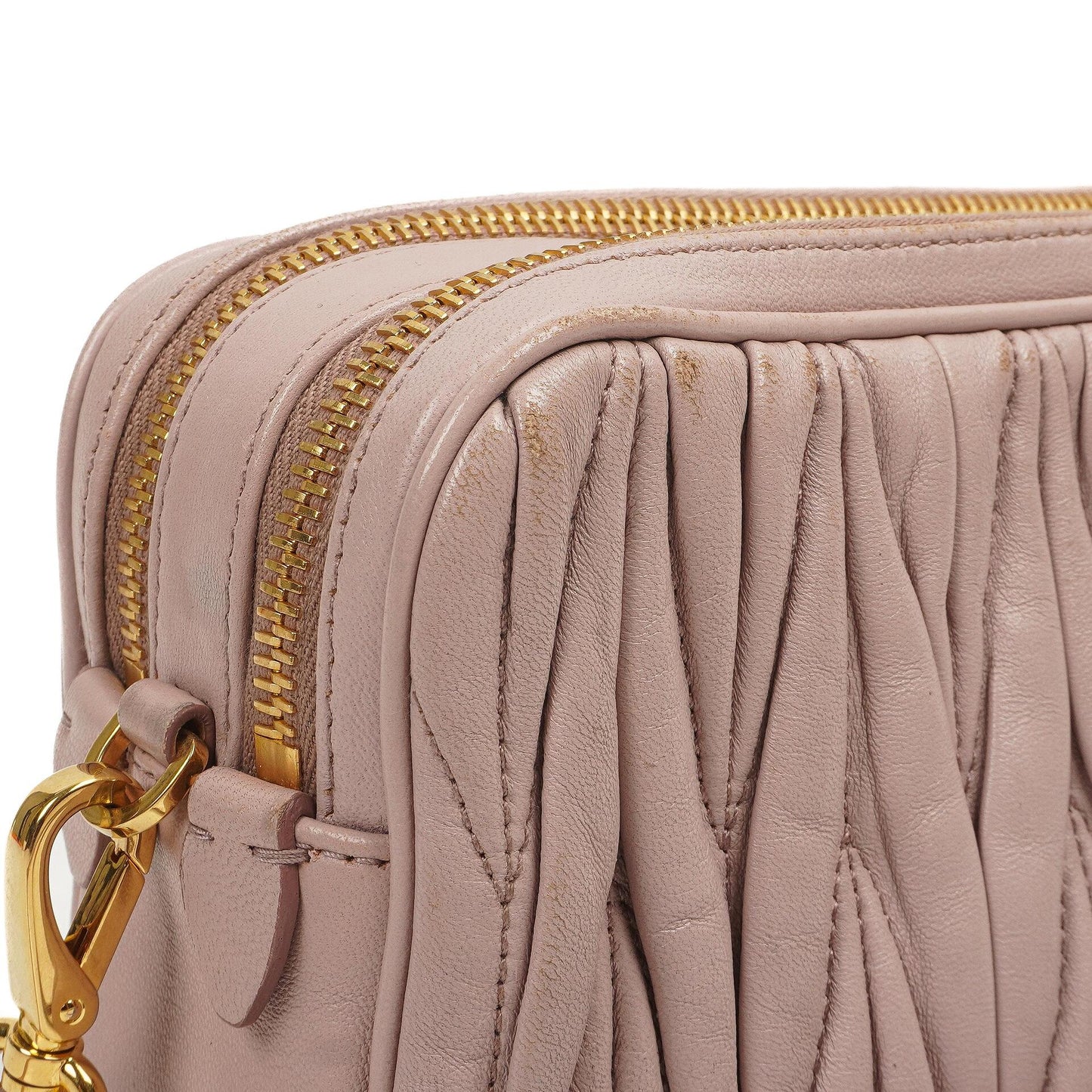 Miu Miu Matelasse Nappa Leder Crossbody Clutch Bag Mughetto
