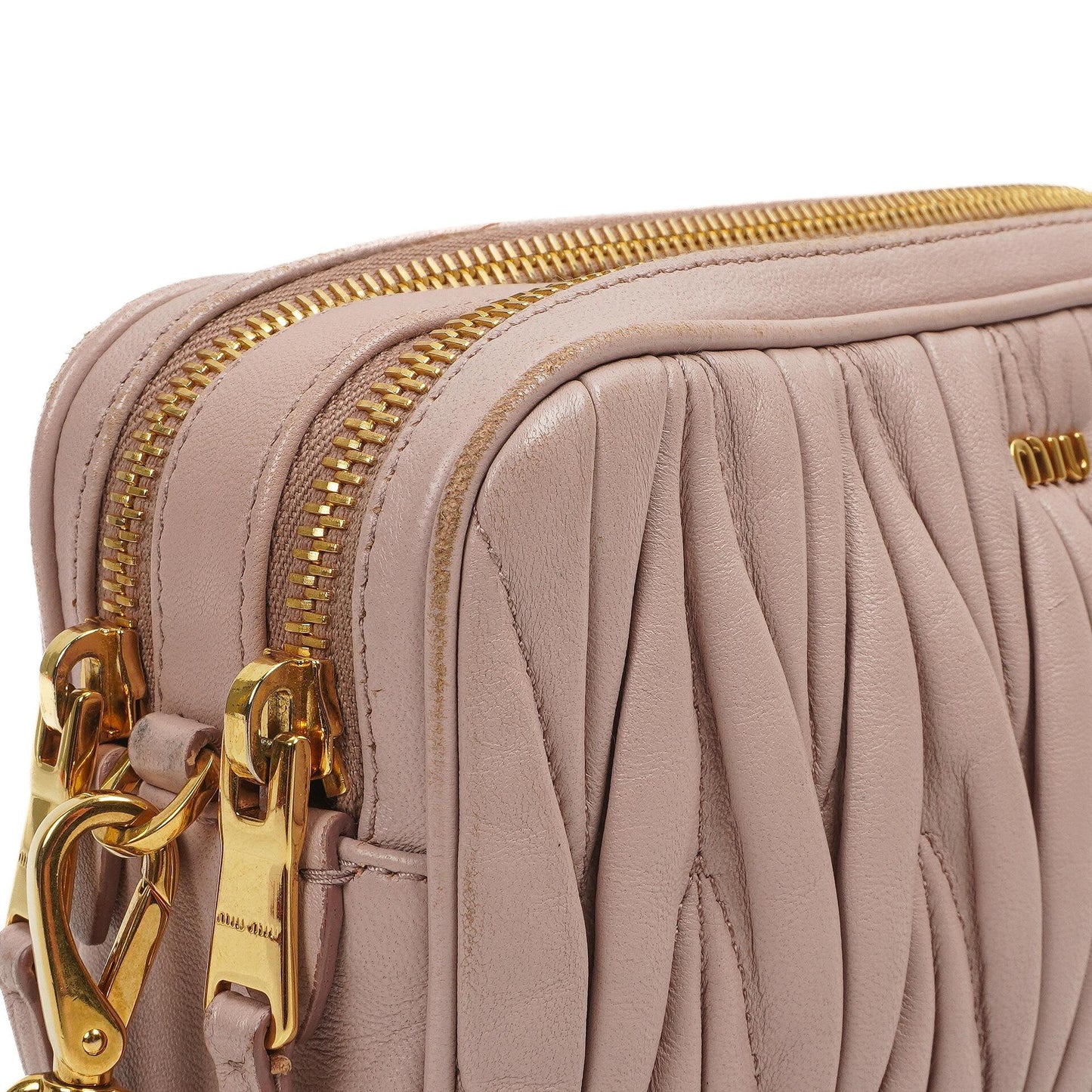 Miu Miu Matelasse Nappa Leder Crossbody Clutch Bag Mughetto