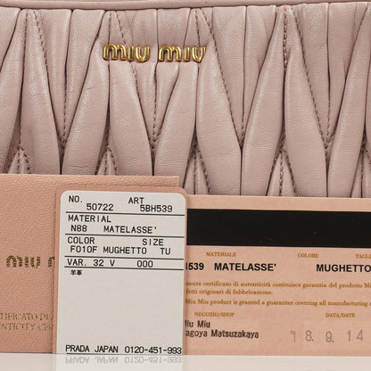 Miu Miu Matelasse Nappa Leder Crossbody Clutch Bag Mughetto