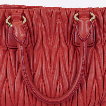 Miu Miu Matelassé Satchel Tasche aus rosa Leder