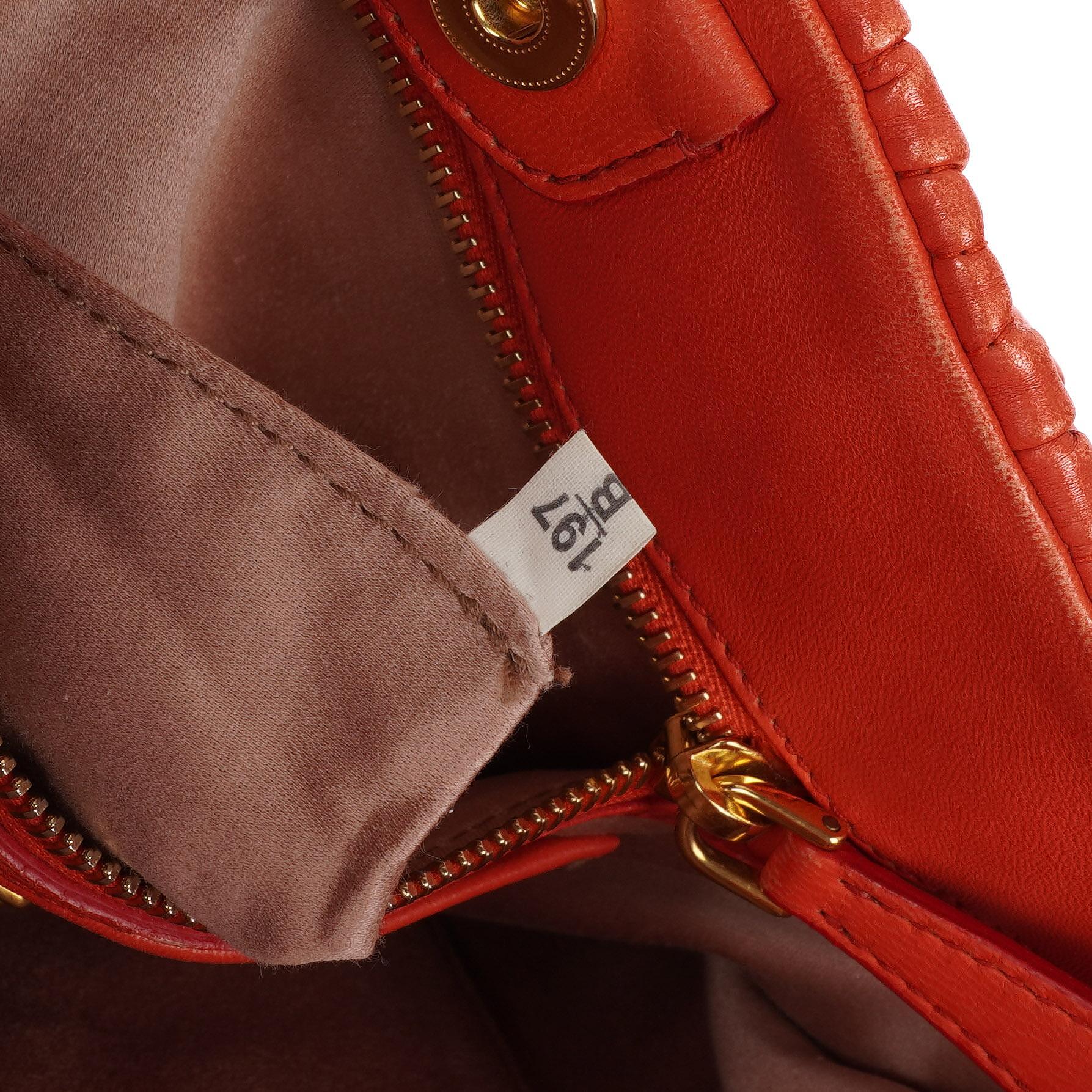 Miu Miu Matelassé Satchel Tasche aus rosa Leder