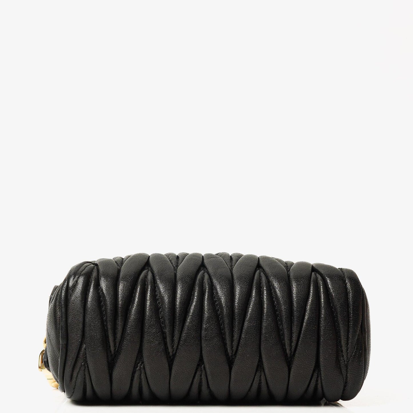 Miu Miu Crossbody-Clutch aus schwarzem Nero Napa Matelassé mit Doppelreißverschluss