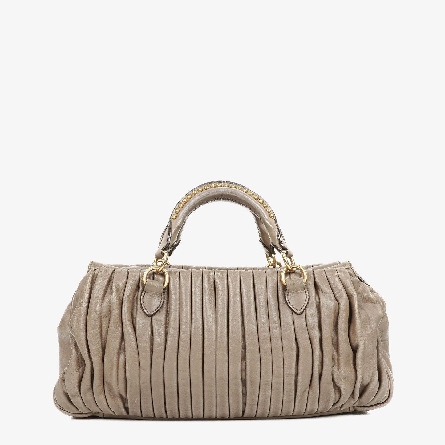 Miu Miu Plissee Matelassé Tasche mit Nieten