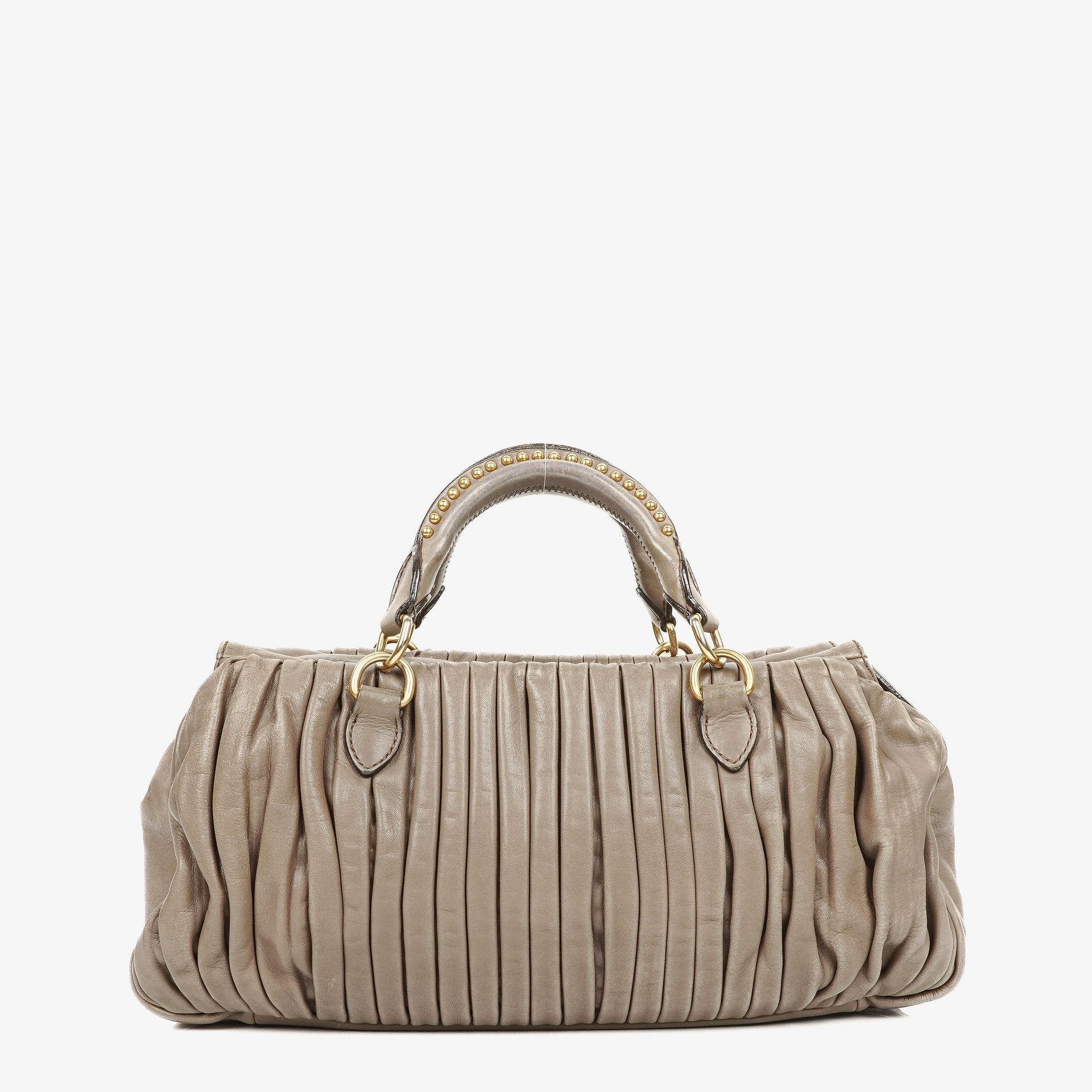Miu Miu Plissee Matelassé Tasche mit Nieten