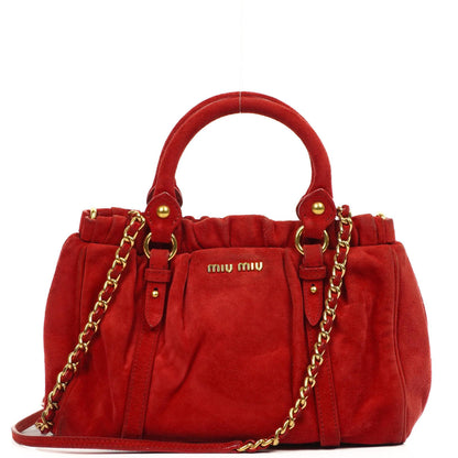 Miu Miu Kleine Satchel Tasche Rosso Camoscio