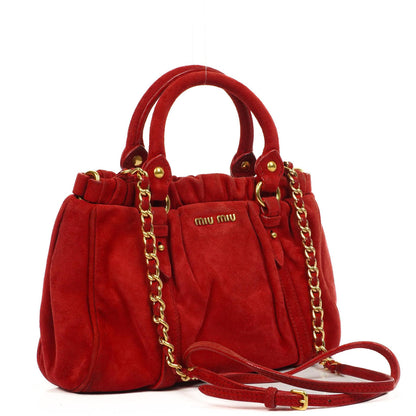 Miu Miu Kleine Satchel Tasche Rosso Camoscio