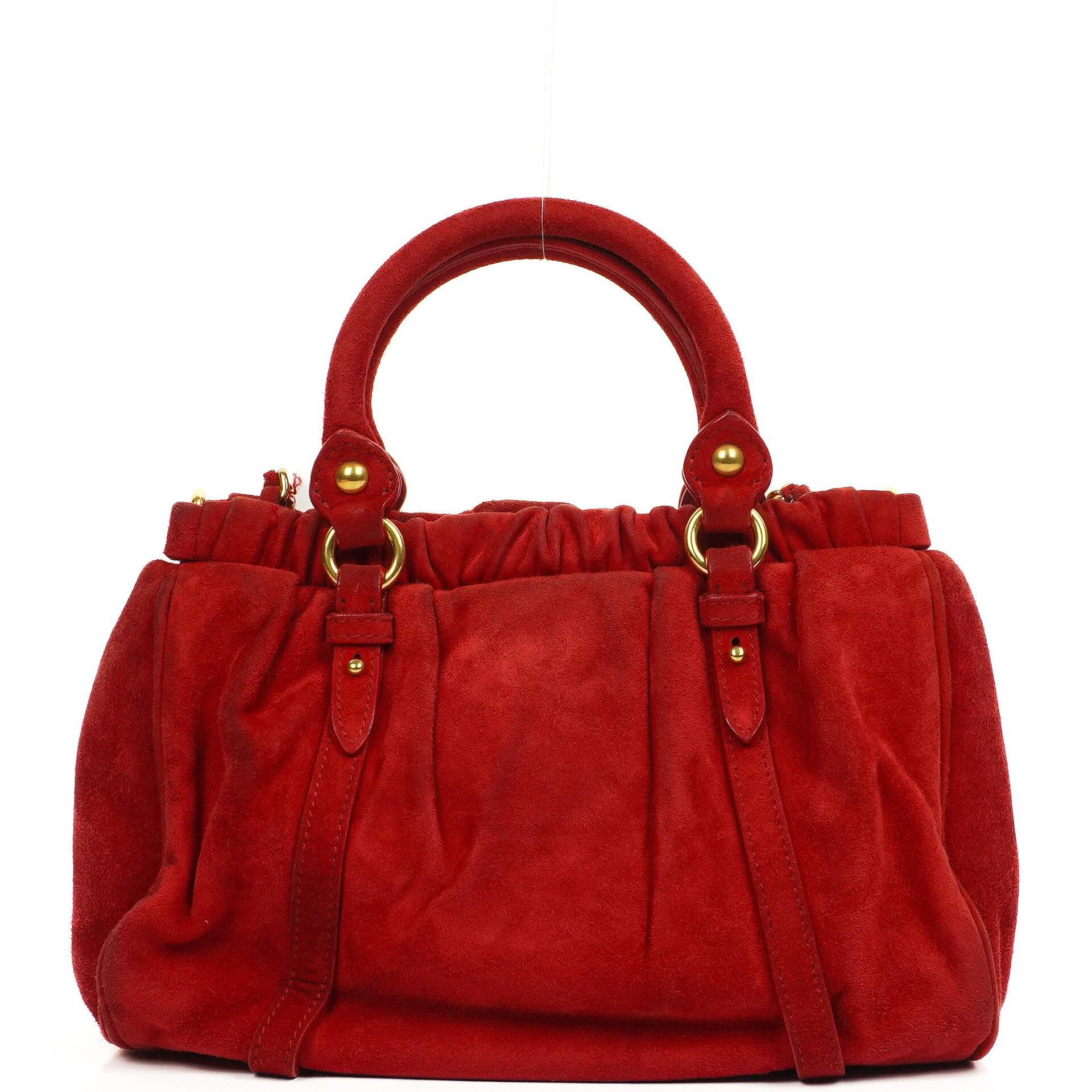 Miu Miu Kleine Satchel Tasche Rosso Camoscio